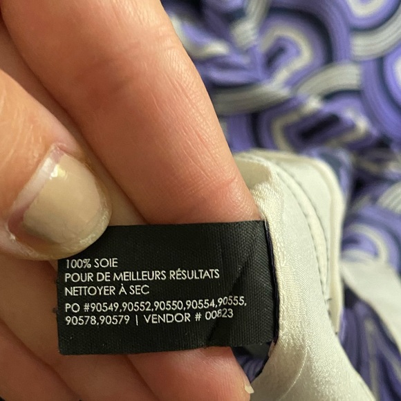 Club Monaco White/Lavender/Dark Purple Geometric Design Silk Tank Dress Size: 10 - Picture 4 of 5